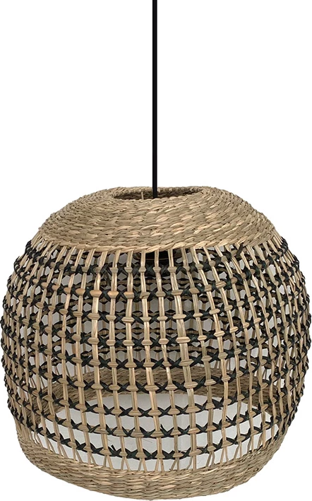 Llambë tavani Jabbar, kashtë deti natyrale, e zezë, 35x35x30cm