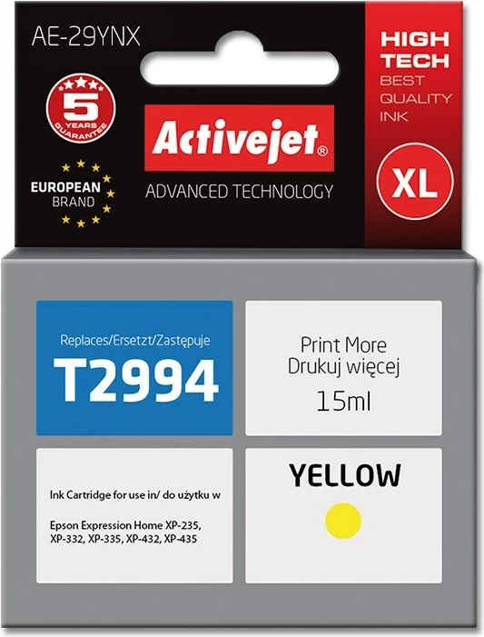 Ngjyrë zëvendësuese Activejet AE-29YNX për printer Epson, 15 ml