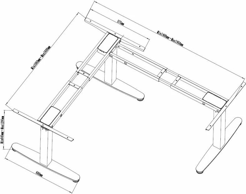 Kornizë tavoline L-formë EQUIP, e bardhë