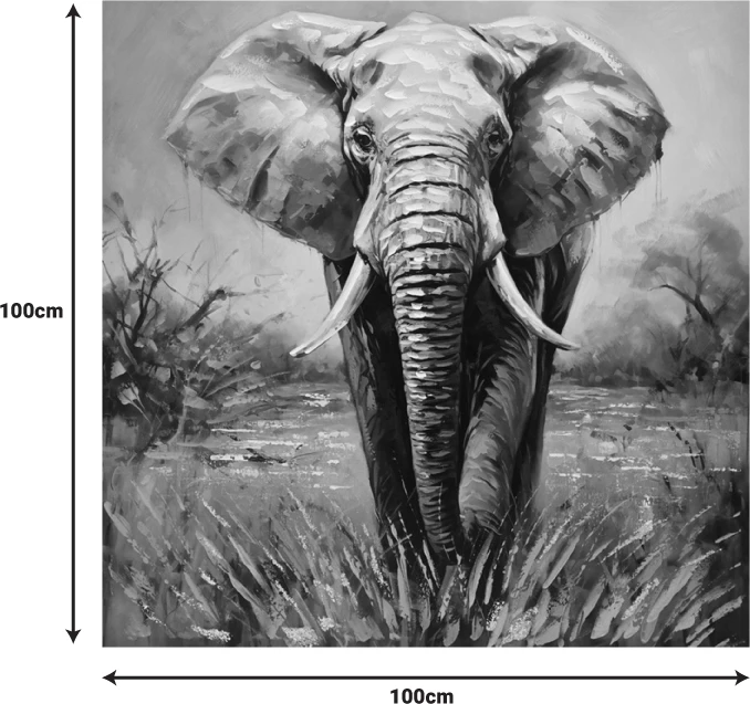 Pikturë kanavacë Elepho, shumëngjyrëshe, 100x3x100cm