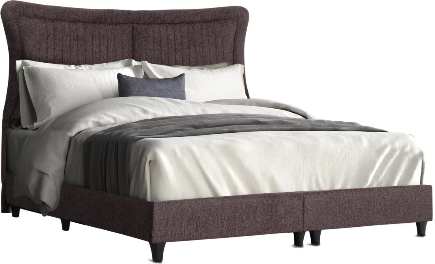 Krevat dopio NESTOR, stof boucle kafe, për dyshek 160x200cm