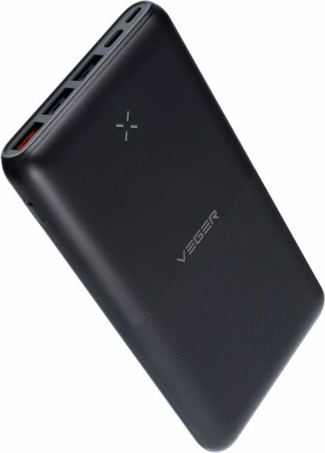 Powerbank VEGER S22 20000mAh PD 20W ultra slim, i zi (me kabllo USB-A në USB-C)