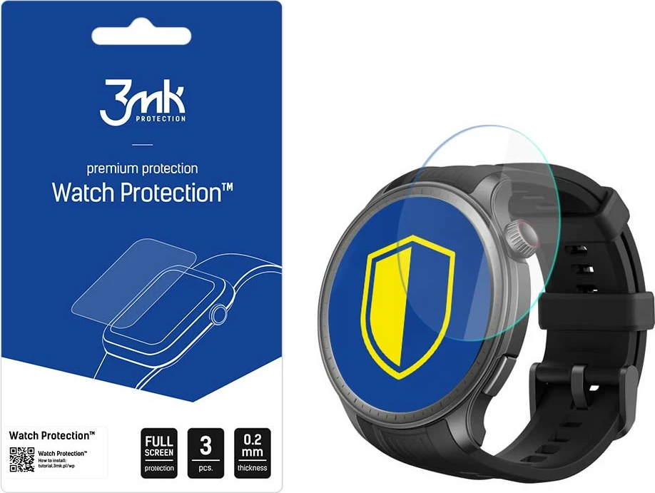 Xham mbrojtës për orë Amazfit Balance 3mk Protection FlexibleGlass Lite, set 3 copë