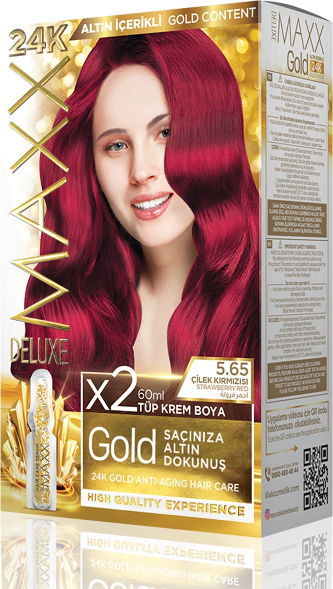 Ngjyrë për flokë MAXX GOLD SET 5.65 Strawberry Red, 50 ml