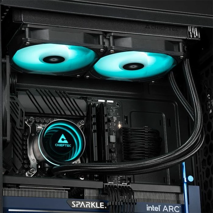 Ftohës uji AIO për CPU CHIEFTEC Iceberg CLC-240-RGB 240mm A-RGB, i zi