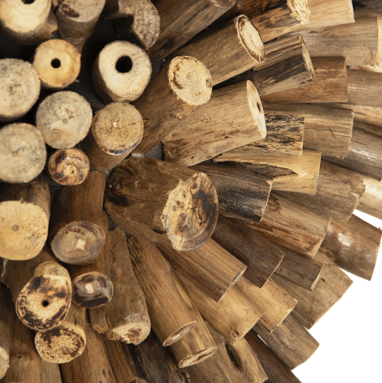 Dekor tavoline SHINZO, formë zemre, dru dege TEAK, ngjyrë natyrale, 53x5x51H cm