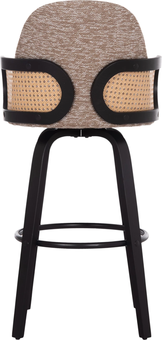 Karrige për bar rrotulluese BECKER, dru i zi, stof kafe, set 2 copë, FH18251.03, 50x52x100cm