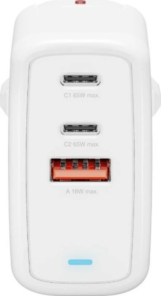 Karikues murale GaN, 4smarts KAT07314, 65W, 2x USB-C + 1x USB-A, i bardhë