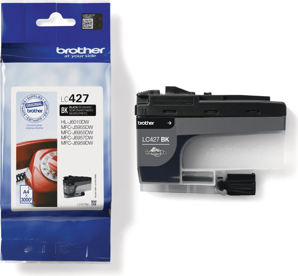 Kartutxh boje, Brother, LC427BK (LC-427BK), deri 3000 faqe, Standard, e zezë