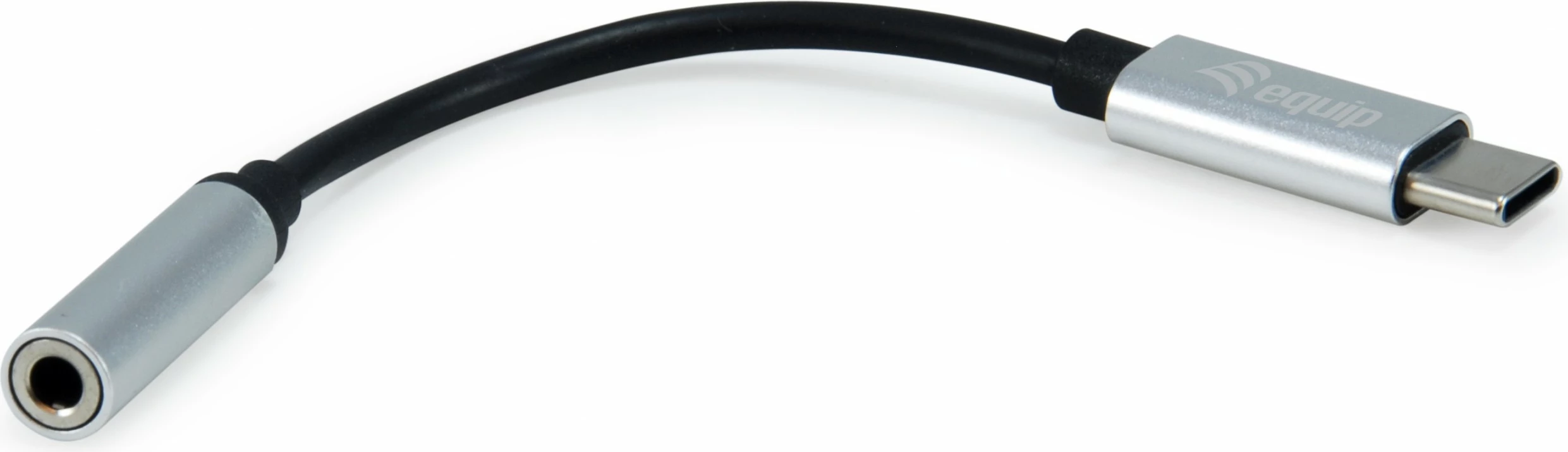 Adapter USB-C në 3.5mm Equip, 0.15m, i zi, argjendtë