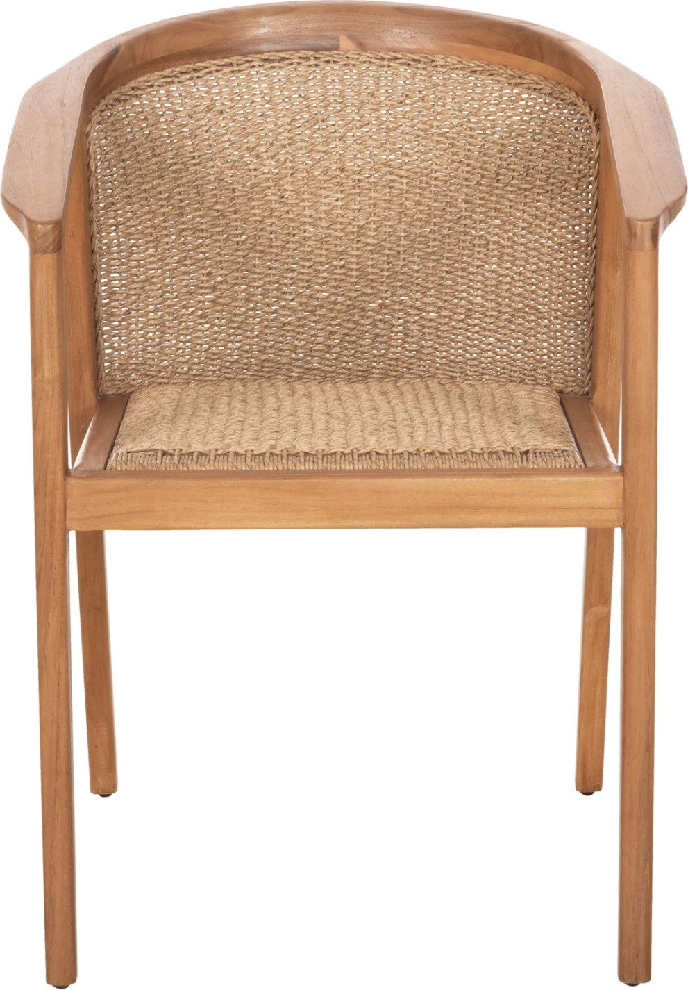 Karrige ngrënieje RENLY, dru tik natyral, litar VIRO, 60x59x82cm