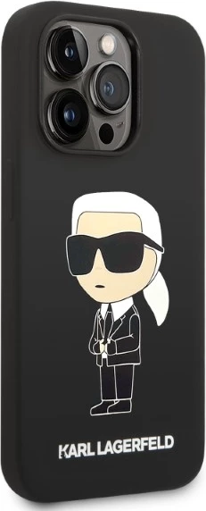 Mbështjellës Karl Lagerfeld Silicone Ikonik për iPhone 14 Pro Max, i zi