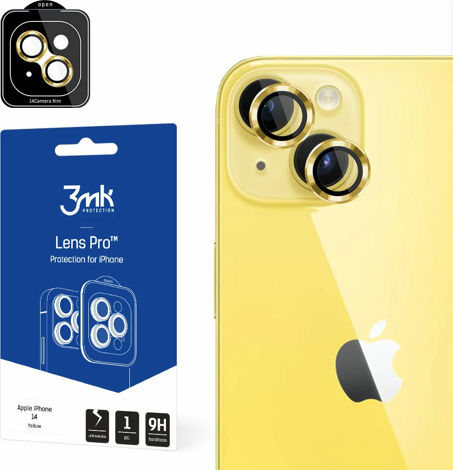 Mbështjellës 3mk Protection Lens Pro për kamera iPhone 14, Verdhë