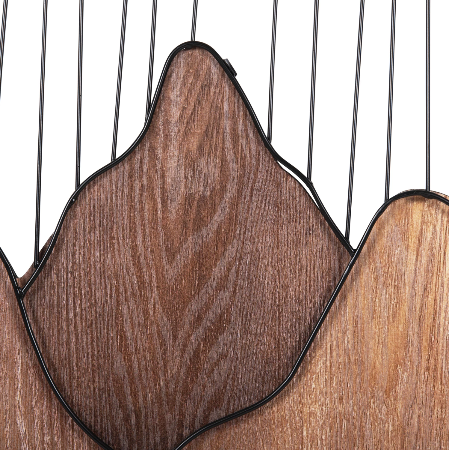 Dekor për mur, ngjyrë druri natyral dhe metal i zi, FH4220, 60x3.5x93 cm