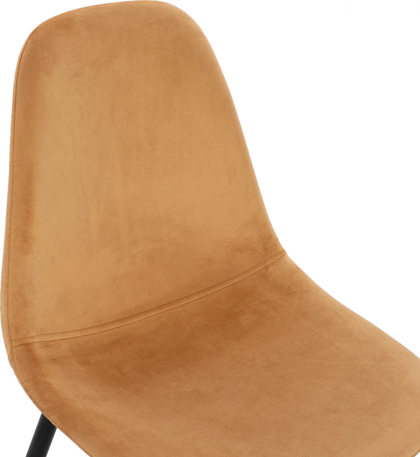 Karrige Leonardo Velvet Gold me këmbë metalike 45x47x87Y cm. ΗΜ00100.09, set prej 4 copë