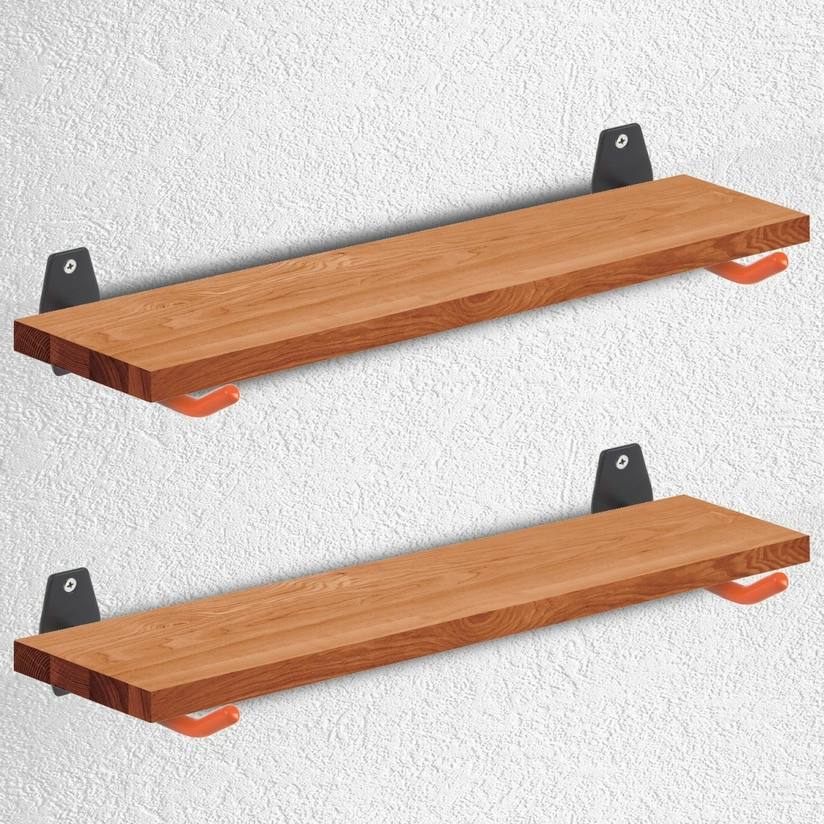 Komplet 4 mbajtëse muri Maclean MC-437, 27 cm, 60 kg, zezë/portokalli