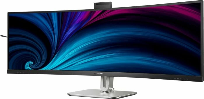 Monitor Philips 49B2U6900CH 48.8" VA DQHD 5120×1440 75Hz USB-C PD 100W, i lakuar 1800R, me webcam 5MP IR, KVM