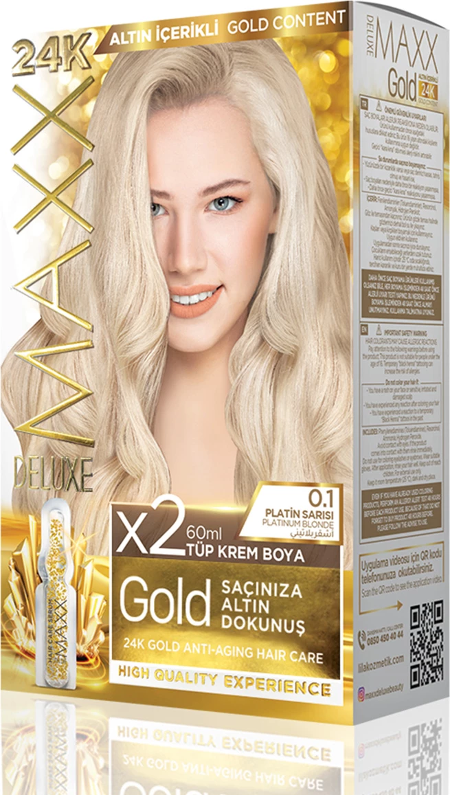 Ngjyrë për flokë MAXX GOLD SET 0.1 Platinium Blonde, 50 ml