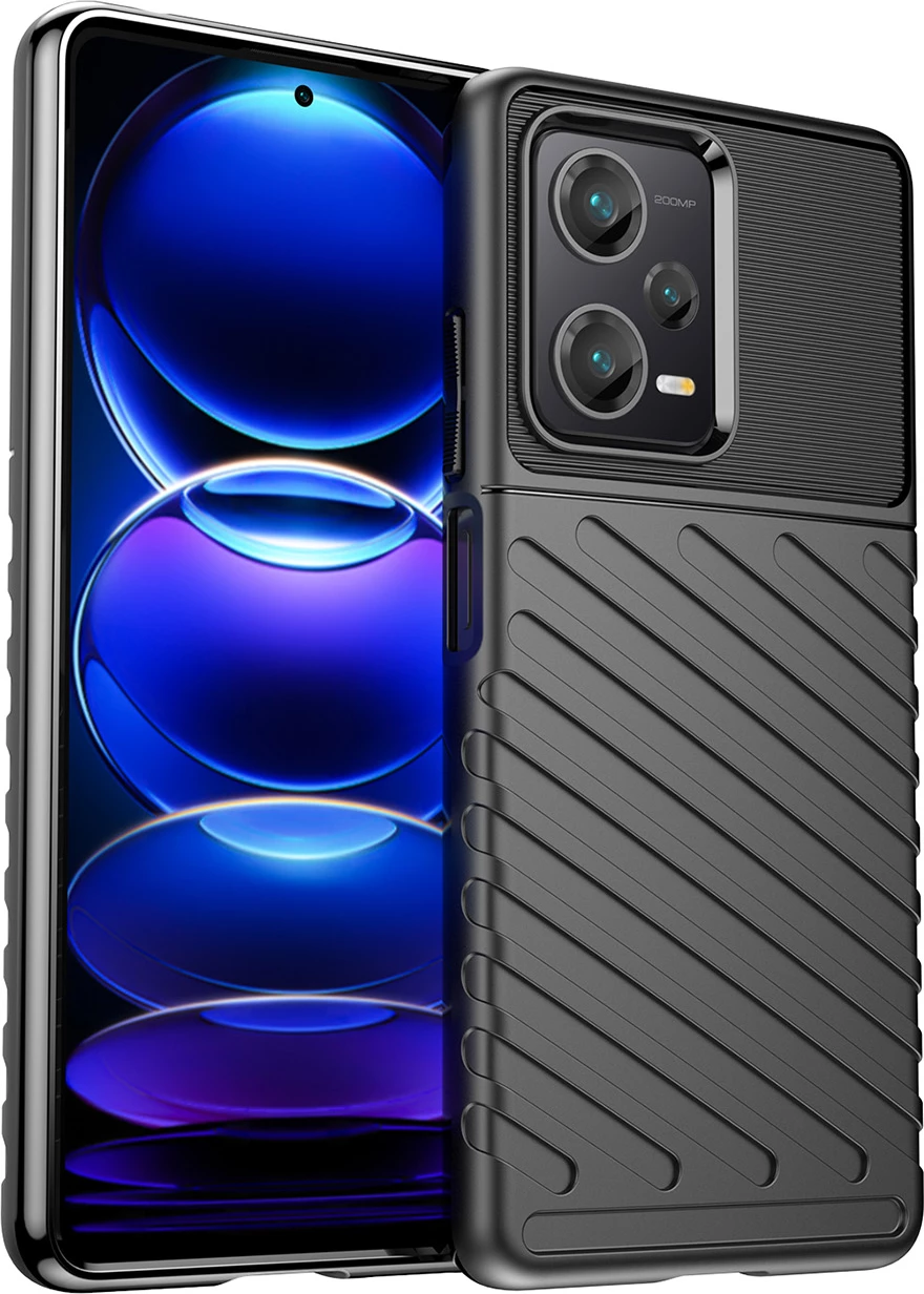 Mbështjellës Hurtel Thunder Case për Xiaomi Redmi Note 12 Pro+, TPU, i zi