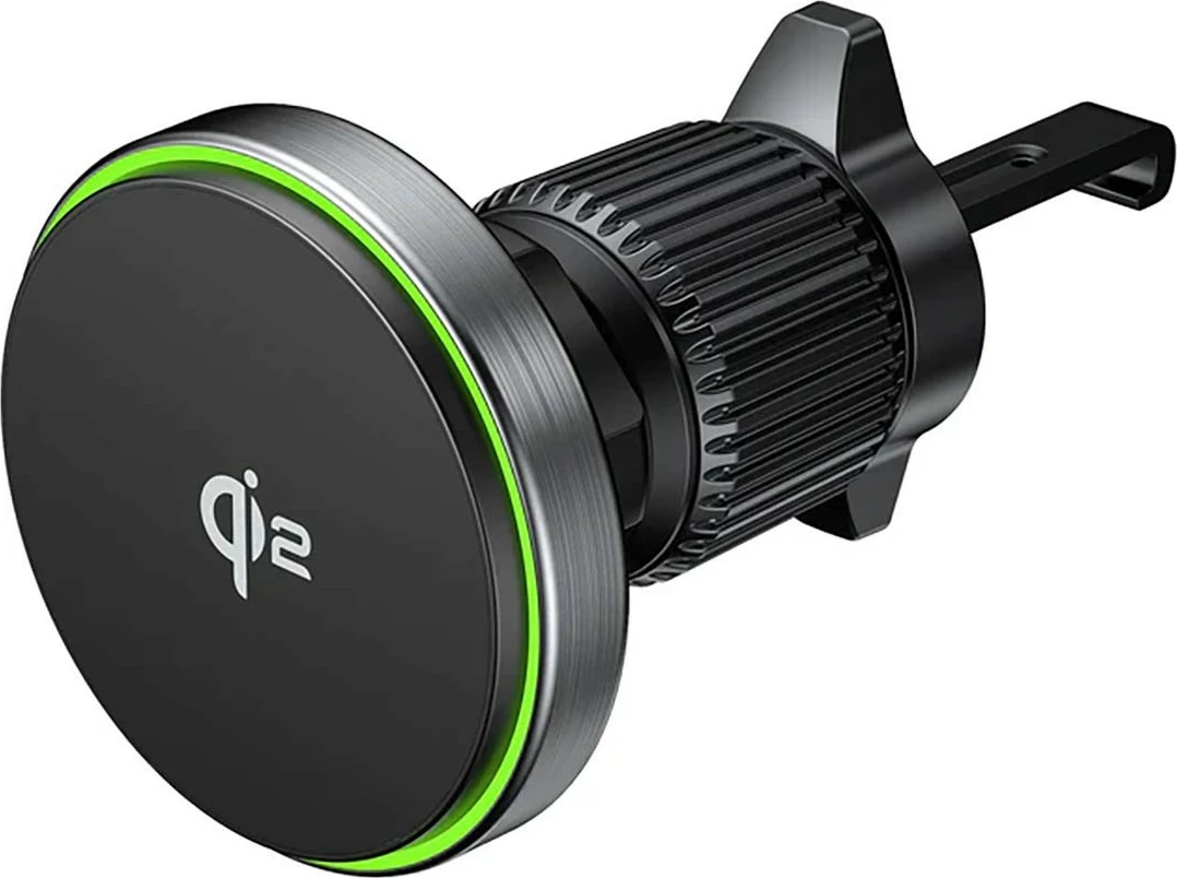 Mbajtës veture Unitek 38W Qi2, karikues wireless, USB Type C, i zi