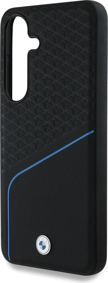 Mbështjellës BMW Leather Textured and Smooth MagSafe për Samsung Galaxy S25, i zi