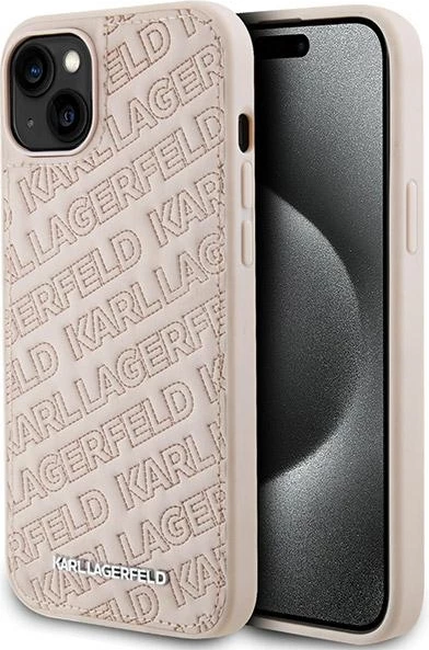 Mbështjellës Karl Lagerfeld Quilted K Pattern për iPhone 15 Plus / 14 Plus, Rozë