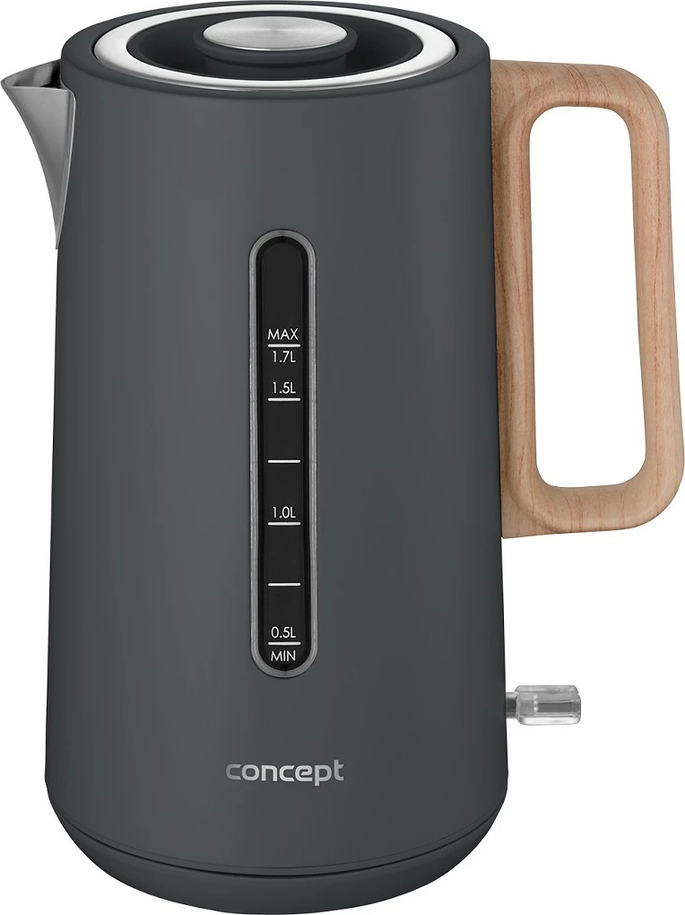 Çajnik elektrik, Concept, RK3370, 1.7L, çelik inoks, 2200W, gri me detaje dru