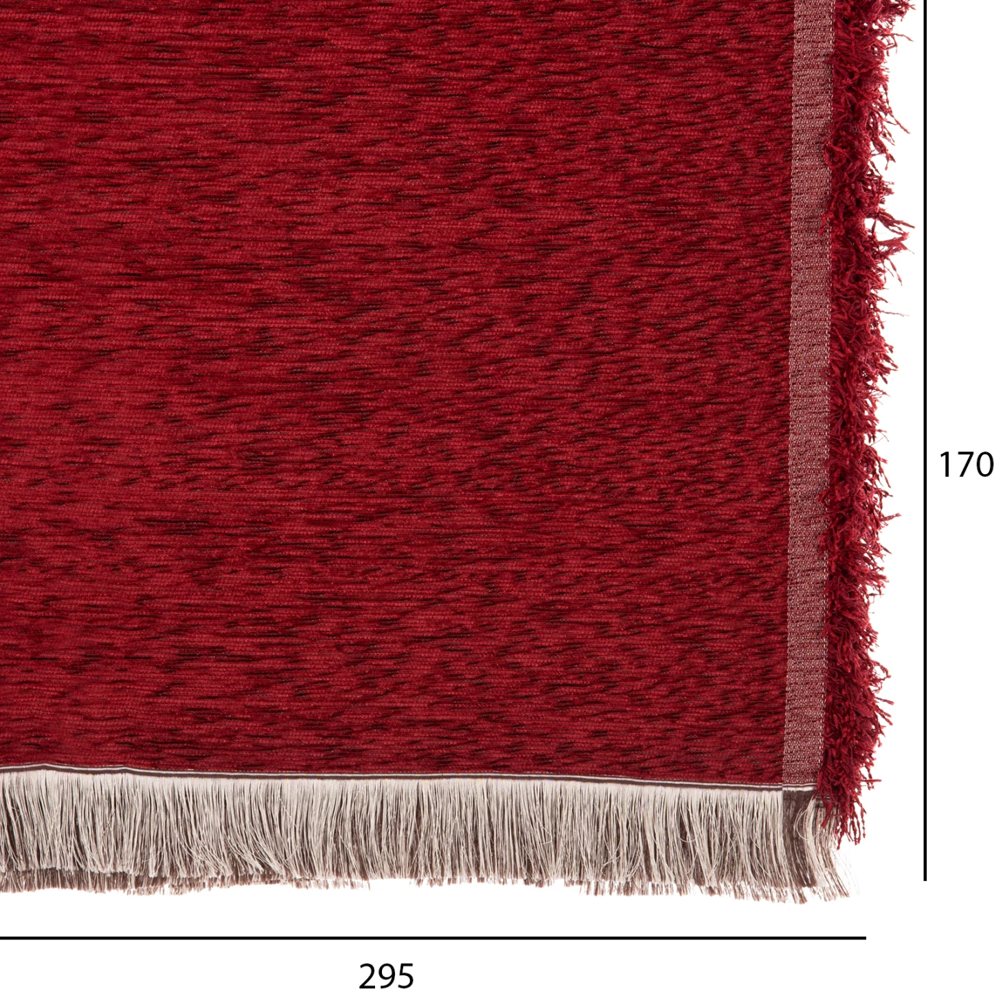 Mbulesë divani me franja DREAMTOPIA FH12165.10 ngjyrë e kuqe burgundy 295x170cm