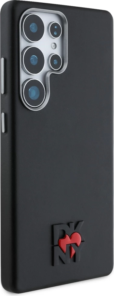 Mbështjellës DKNY Leather Heart of NY për Samsung Galaxy S25 Ultra, i zi