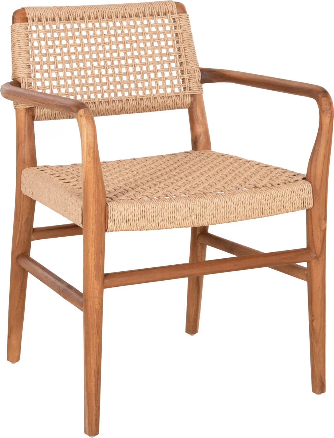 Karrige për ngrënie ROSCO FH6132 dru tik natyral, litar VIRO bezhë 56x54.5x78 cm