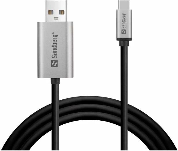 Kabllo video USB-C në DisplayPort Sandberg 136-51 2 m 4K@60Hz, gri/zezë