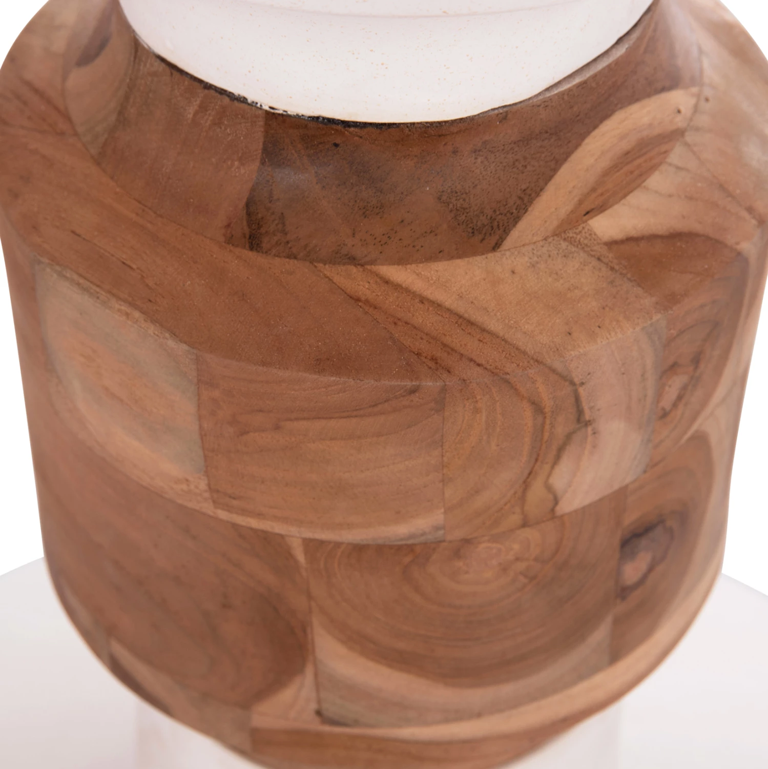 Vazo dekorative për dysheme NEBULA, fibër-cement, dru tik, e bardhë, Φ60x115cm