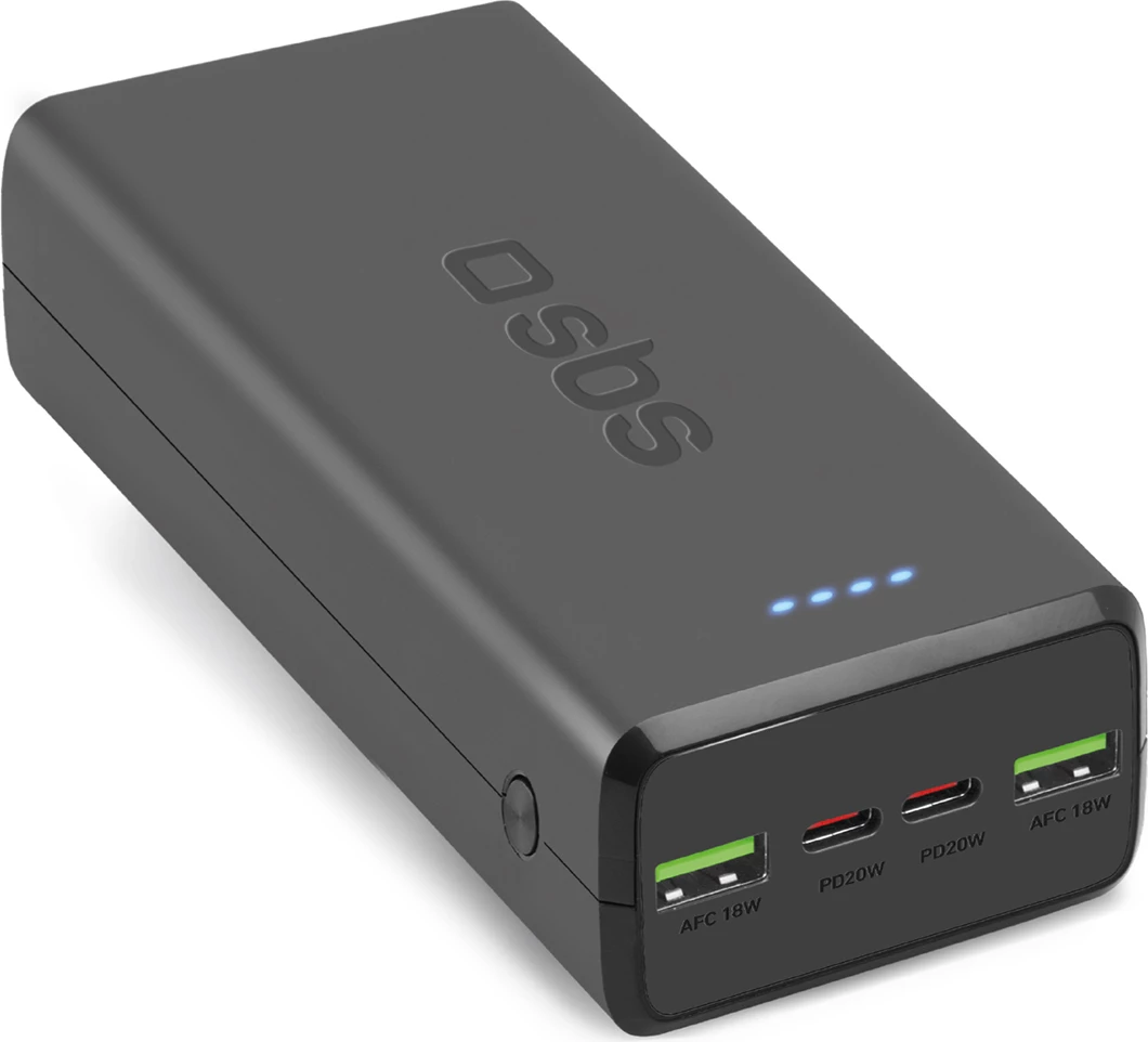 Powerbank SBS TTBB30000PD20K, 30000 mAh, 2x USB-C, 2x USB-A, e zezë