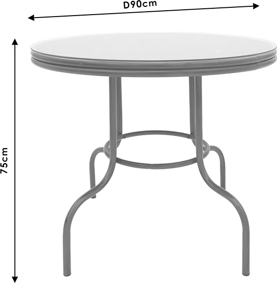 Tavolinë kopshti Paula metal-pe rattan ngjyrë kafe D90x75cm