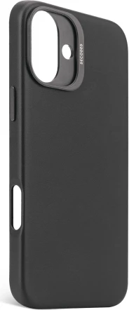 Mbështjellës Decoded Leather Backcover me MagSafe për iPhone 16 Plus, e zezë