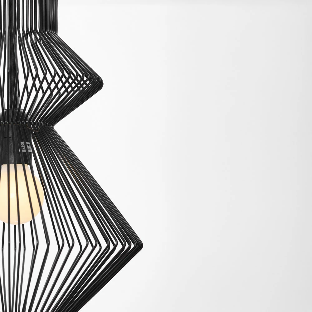 Llambë tavani prej hekuri, e zezë, 28x40.5cm