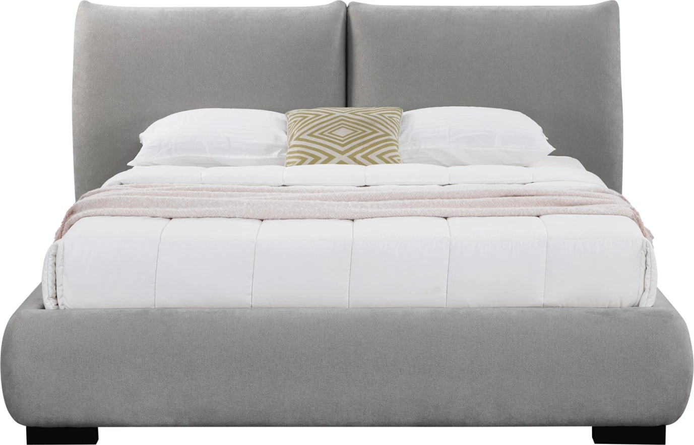 Krevat dopio me hapësirë për depo, stof leshi artificial, gri, NUVIA CD728.01, dyshek 160x200cm