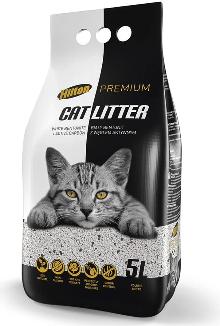 Mbështjellës për macet Hilton me bentonite dhe karbon të aktivizuar, me aromë të lavandës - 5L