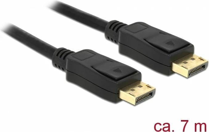 Kabllo DisplayPort DeLOCK 84860, 7m, 4K, e zezë
