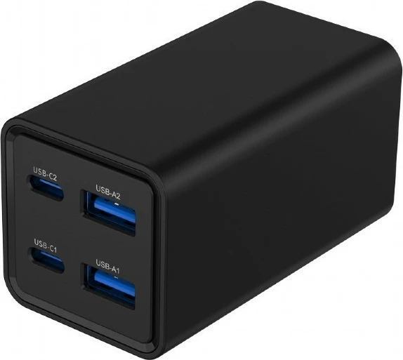 Karikues universal Gembird TA-UC-2A2C-PD65-01-BK, 65W, 2x USB-A, 2x USB-C, i zi