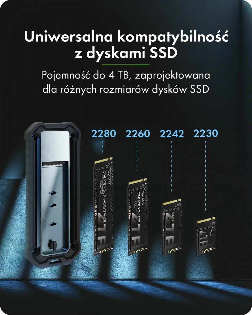 Kuti e jashtme për SSD M.2, Icy Box IB-1827MCP-C31, NVMe/SATA, USB 3.2 Gen 2 10 Gbit/s, M-Key & B+M-Key, madhësi 2230–2280, e zezë