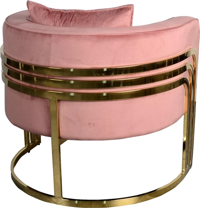 Fotel Roblu, metal i artë, kadife ngjyrë mollë e kalbur, 72x77.4x70cm