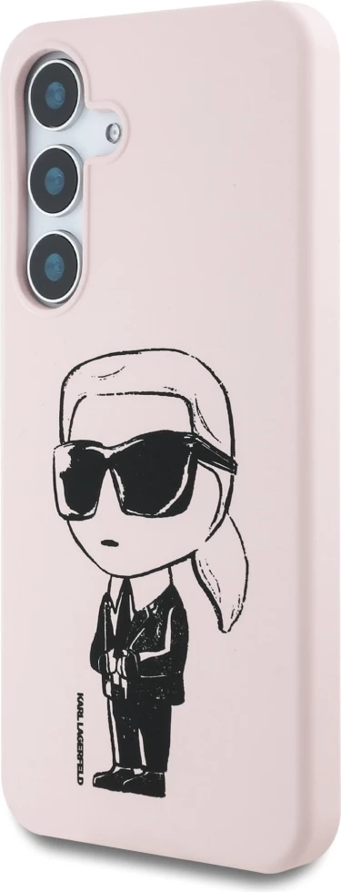 Mbështjellës Karl Lagerfeld Silicone Graffiti Ikonik me MagSafe për Samsung Galaxy S25, rozë