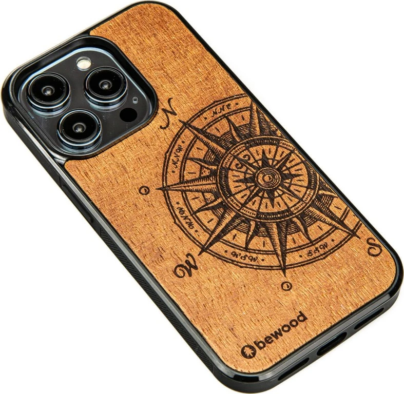 Mbështjellës Bewood Traveler Merbau për iPhone 15 Pro, dru, kafe