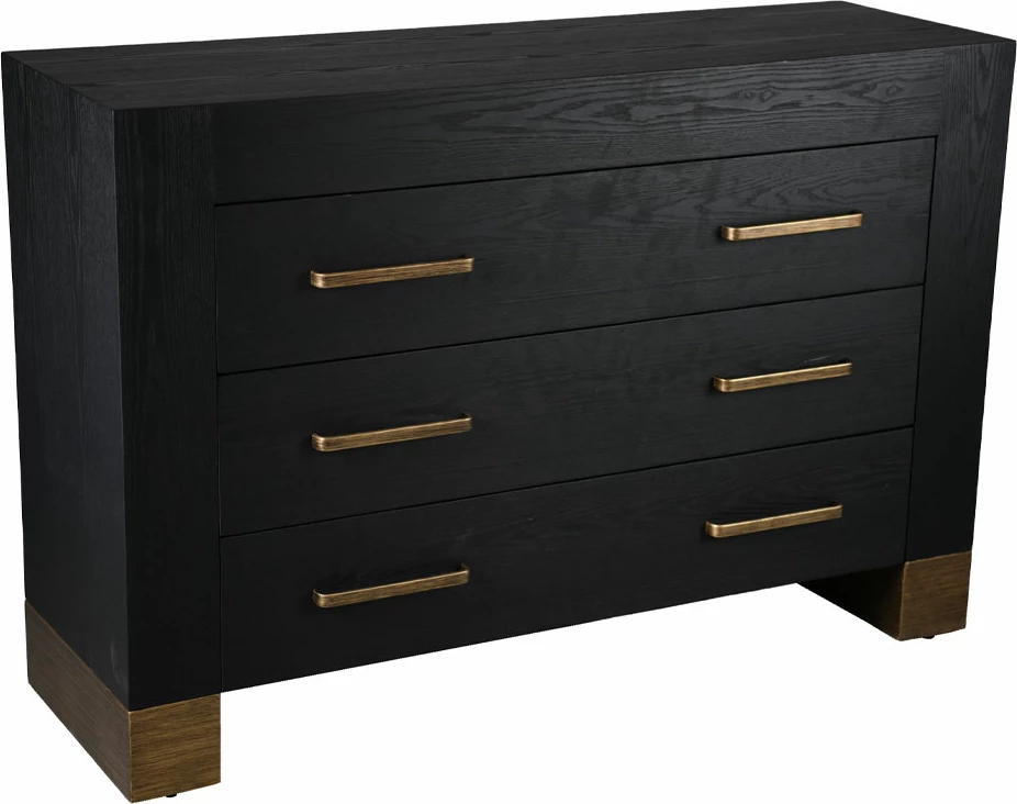 Komodë e madhe, ngjyrë e zezë me të artë, 137x45x92.5