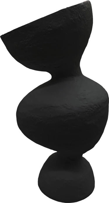 Vazo Allonisos, polirezine, ngjyrë e zezë, 22x17x40 cm