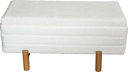 Set dy karrige-trunk Cindy Inart, pëlhurë bouclé, ngjyrë bezhë dhe bardhë