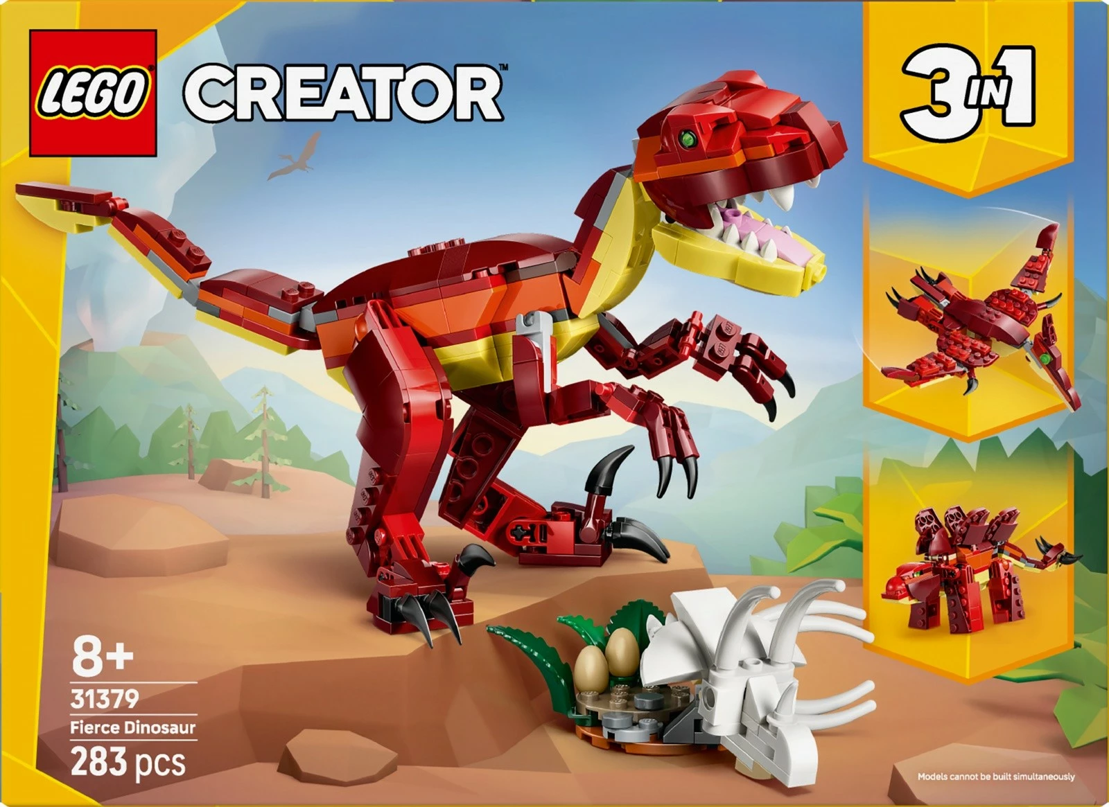 Set ndërtimi LEGO Creator 3-në-1, 31379 Fierce Dinosaur, 283 copa, 8+
