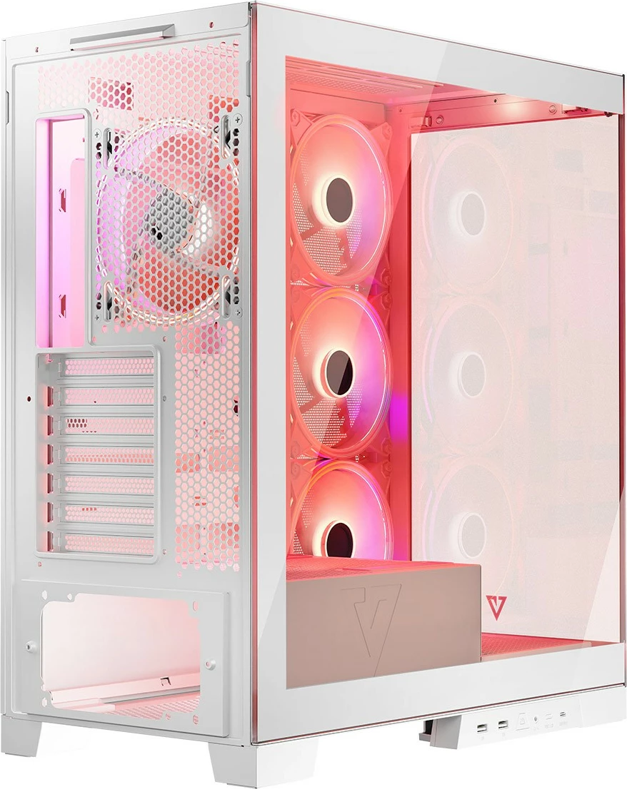 Kasë MODECOM Volcano Space ARGB, Midi Tower, xham i temperuar, e bardhë