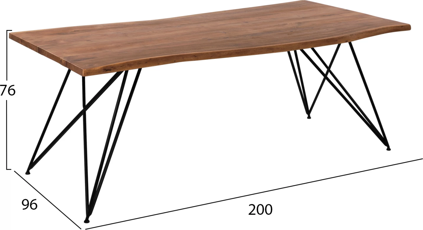 Tavolinë ngrënieje Rio FH8181.11 dru akacie masiv 200Χ96Χ76